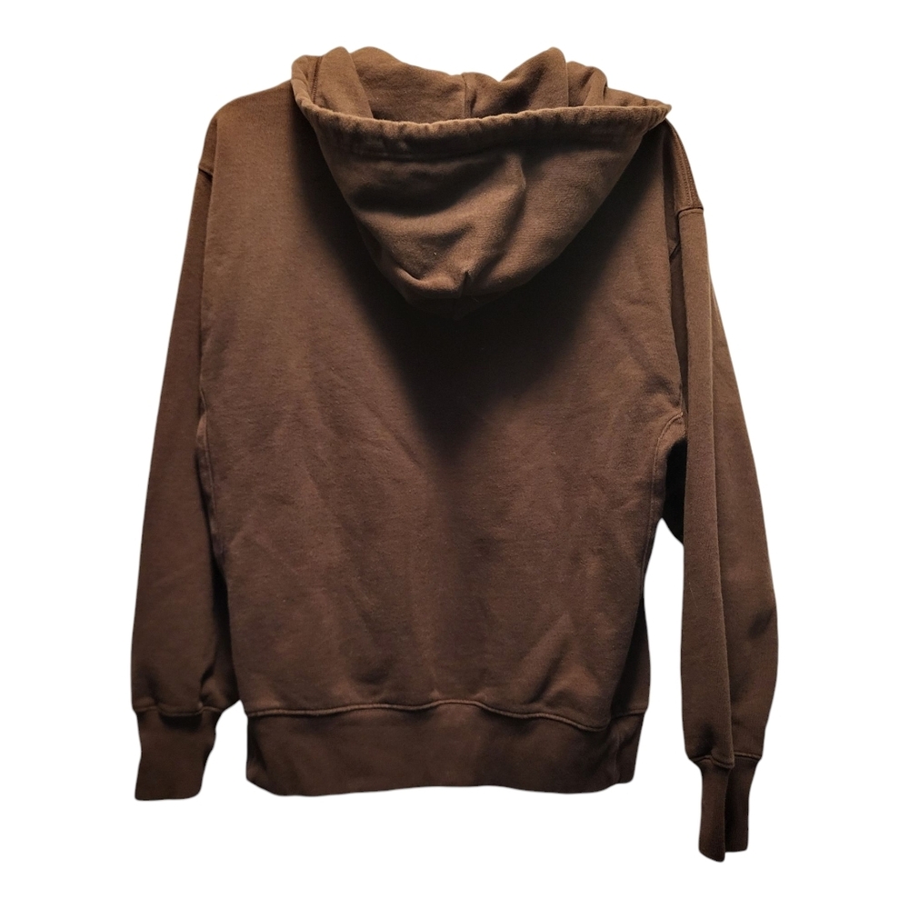 Aritzia TNA Women's Brown Extra Fleece Boyfriend Fit Hoodie w/ Full Zip -Size XS - Picture 6 of 10